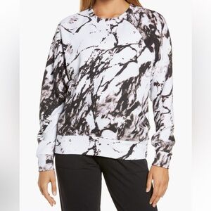 Zella Jamie Ink-Print Crewneck Sweatshirt XXL